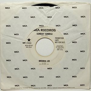 Brenda Lee Promo Vinyl 45 Sunday Sunrise (Stereo) / Mono on MCA VG Country